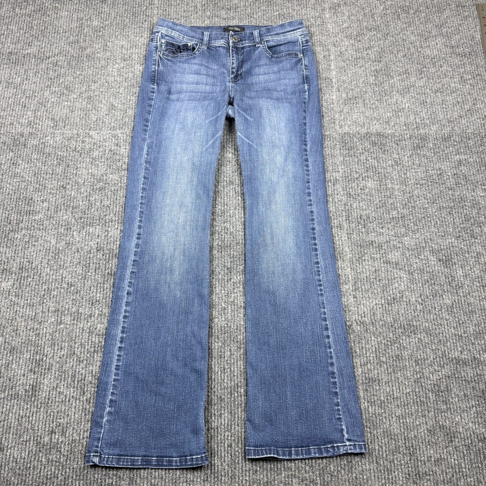 White House Black Market Noir Bootleg Jeans Embroidered Rhinestone 8R 570089229